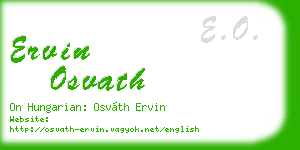 ervin osvath business card