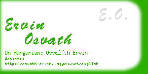 ervin osvath business card